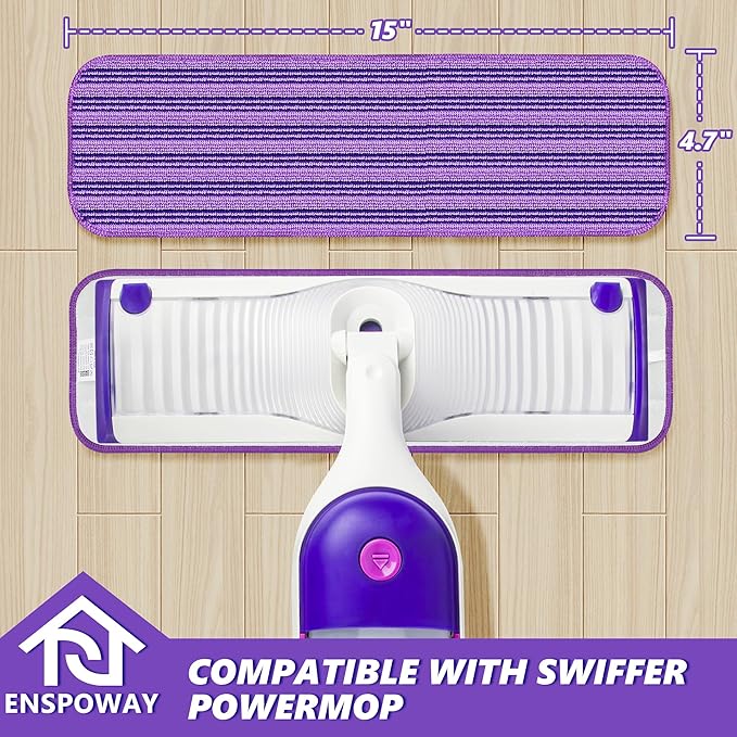 Reusable Mop Refills Pads for Swiffer PowerMop, 4 Pack Power Mop Refill Pads - Image 2