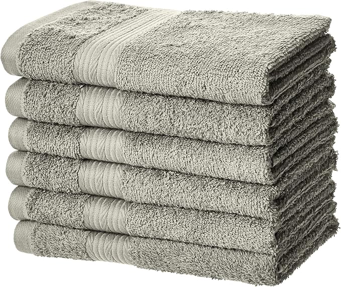 Amazon Basics 6-Piece Fade-Resistant 100% Cotton Hand Towels by AmazonBasics