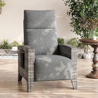 IDEALHOUSE Wicker Outdoor Recliner Reclining Patio Chairs with Adjustable Back & Footrest 150° Lay-Flat Reclining with Air Pump Rattan Flip-Up Side Table Outdoor Lounge Chairs for Pool Deck Balcony - Image 3