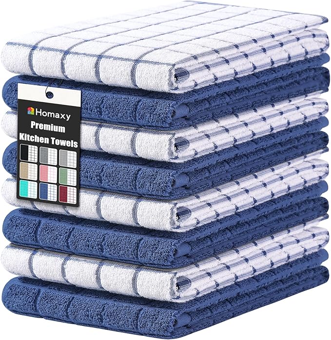 Homaxy Premium Cotton Kitchen Towels 16"x 28", Large Natural Ring Spun 390 GSM by Homaxy