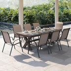 Patio Dining Chairs Set of 8, Outdoor High Stacking Chairs，Breathable Seat Fabric and Alloy Steel Frame for Backyard, Porch, Garden, Sunroom (Light Brown) - Image 2