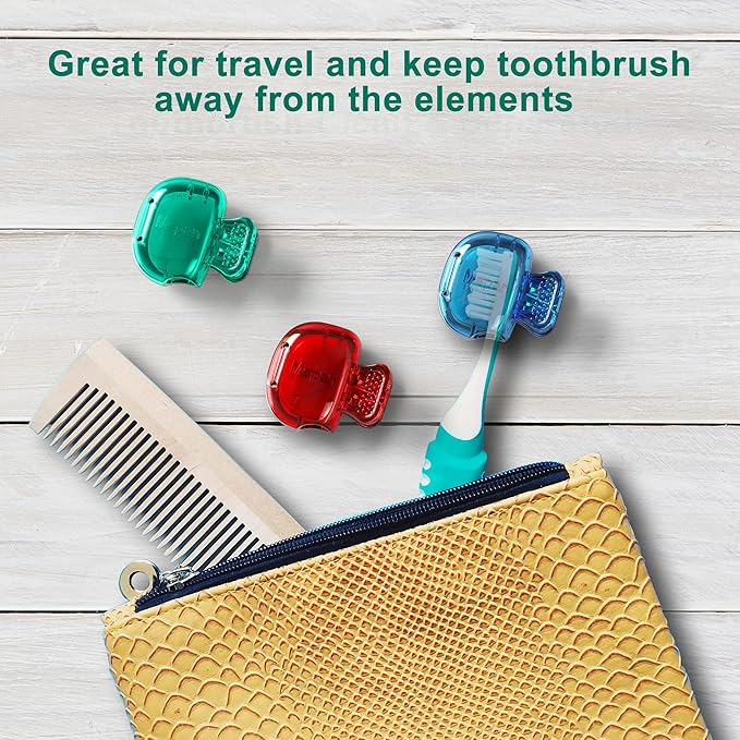Mspan Toothbrush Head Cover Cap: Tooth Brush Protector Cute Plastic Clip Pod - Image 6
