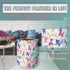 Colorful Dogs Pattern Laundry Basket Foldable - Image 5