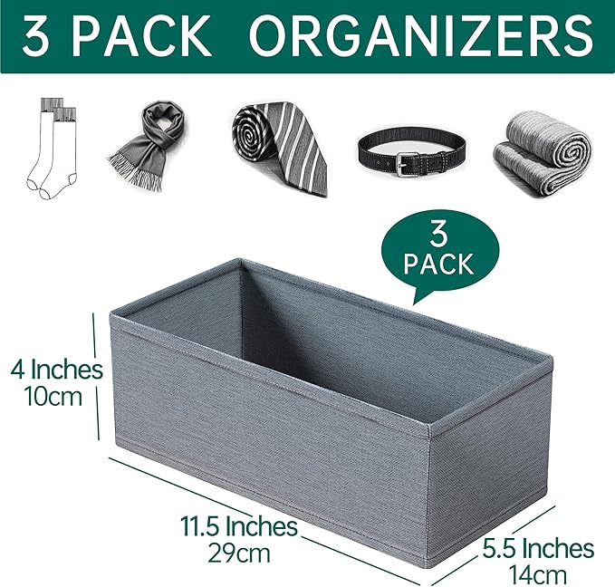 3 PACK Drawer Organizer Clothes，drawer Divider， Dresser Drawer Storage - Image 2