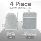 Casa Platino Heat Resistant Oven Mitts & Potholders, 4-Piece – Oven Mitts and - Image 2