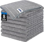 HOMERHYME Kitchen Towels, 8 Pack Microfiber Cleaning Cloth, 270 GSM Checkered by HOMERHYME