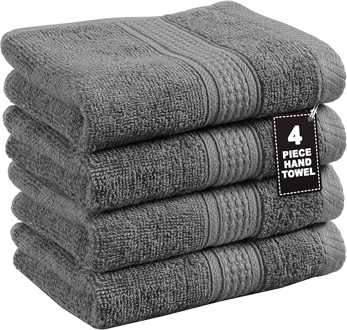 Grey Hand Towels for Bathroom by LaneLinen