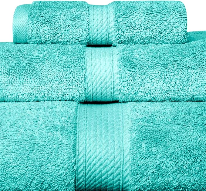 SUPERIOR Solid Egyptian Cotton Towel Set, Hand Towel 20” x 30”, Bath Towel 30” - Image 4