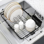 romision Expandable Dish Drying Rack Over The Sink Small Metal Stainless Steel by Romision