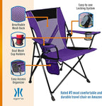 Kijaro Dual Lock Portable Camping Chairs - Enjoy the Outdoors with a Versatile Folding Chair, Sports Chair, Outdoor Chair & Lawn Chair - Dual Lock Feature Locks Position – Kawachi Purple - Image 6