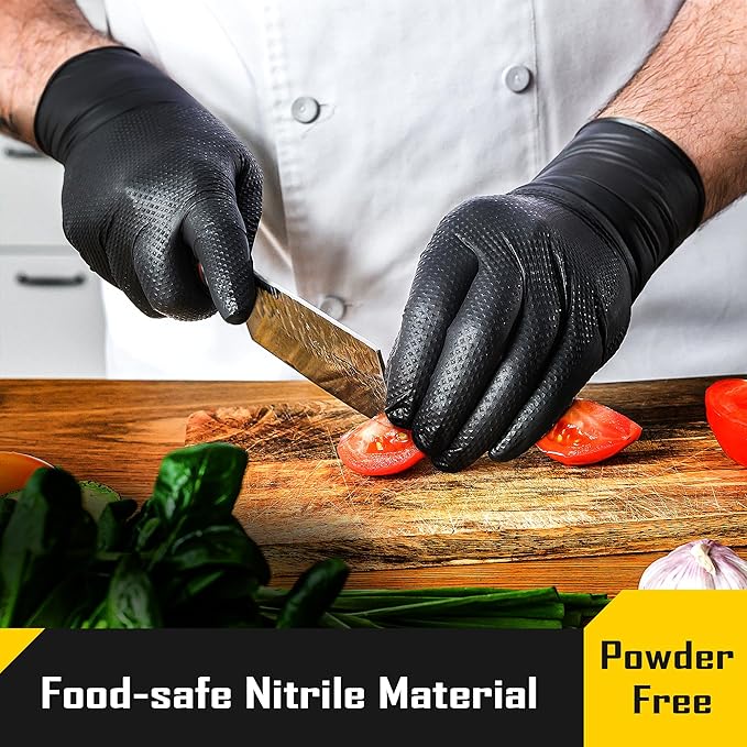 COOLJOB 8 Mil Disposable Nitrile Gloves, Diamond Textured Grip - Image 5