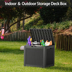 Outdoor Storage Box, Resin Deck Boxes Indoor and outdoor, Waterproof Storage Box Lockable Lid (Black, 35 Gallon-2 Pack) - Image 8