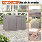 Outdoor Storage Box, Resin Deck Boxes Indoor and outdoor, Waterproof Storage Box Lockable Lid (Grey, 45 Gallon) - Image 4