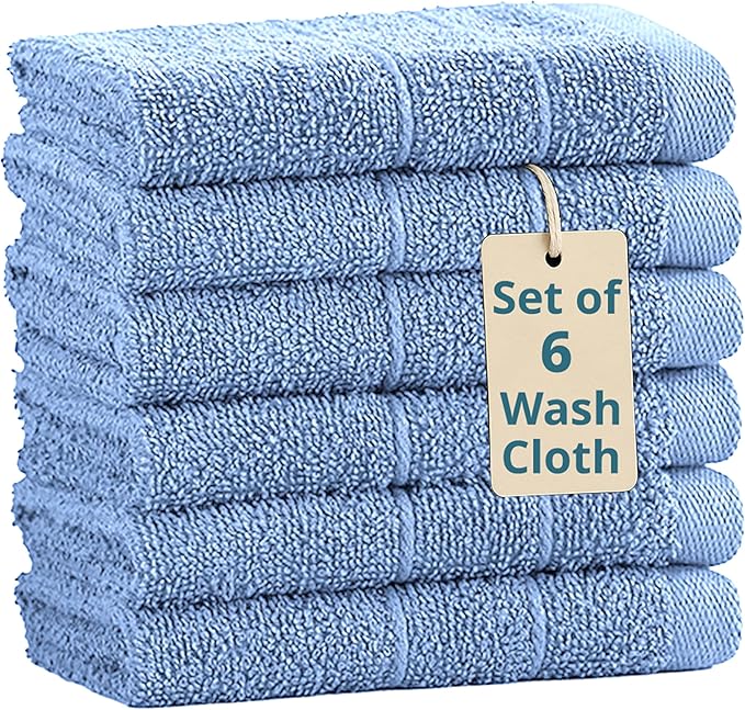 Casa Platino Blue Wash Cloths by CasaPlatino