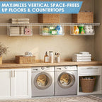23.62” Extra-Long Under-Shelf Hanging Laundry Basket Organizer, Fits Wire - Image 6