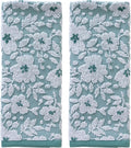SKL Home Floral Jacquard 100% Cotton 2pc Hand Towel Set, Reversible & Decorative by SKLHomebySaturdayKnightLtd