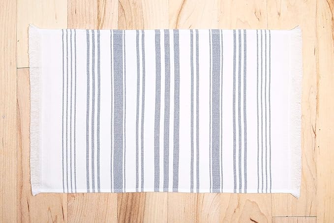Sticky Toffee Hand Towels for Bathroom Set of 2 – 28x16 in White and Navy Blue - Image 5