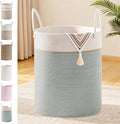 Tall Laundry Basket with Handles, 88L Portable Dirty Clothes Hamper, Boho by SunNewt