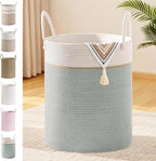 Tall Laundry Basket with Handles, 88L Portable Dirty Clothes Hamper, Boho by SunNewt