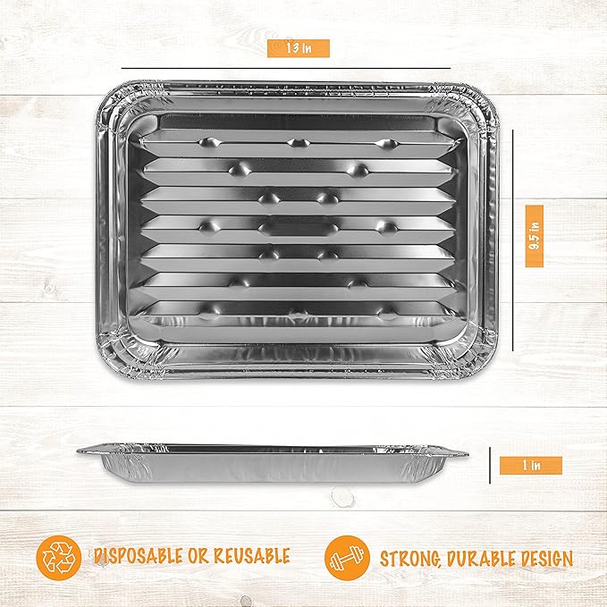 PLASTICPRO 10 Pack Disposable Aluminum Grill Liners Toppers Aluminum Foil - Image 5