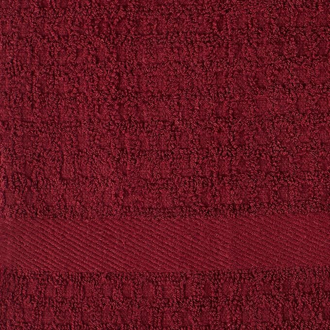 DII Basic Terry Collection Waffle Dishtowel Set, Solid Wine, 4 Piece - Image 4