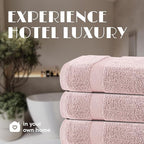 White Classic Wealuxe Pink Bath Towels 24x50 Inch, Cotton Towel Set - Image 7