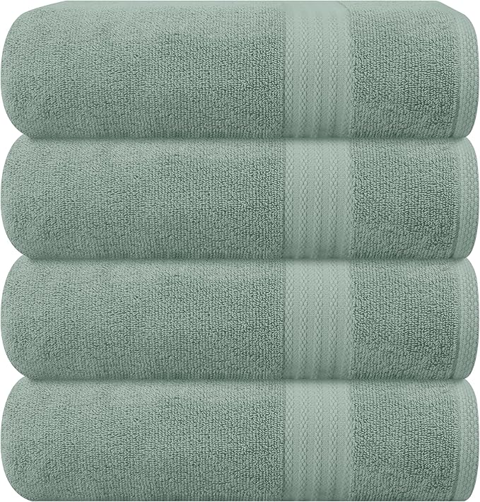 GLAMBURG Premium Cotton 4 Pack Bath Towel Set by GLAMBURG