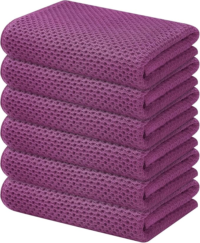 Kitinjoy 100% Cotton Waffle Weave Kitchen Hand Towels by Kitinjoy