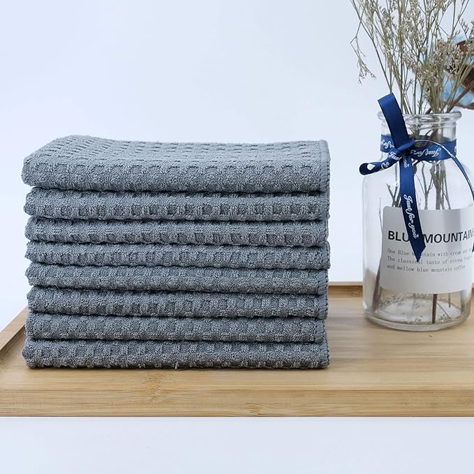POLYTE Ultra Premium Microfiber Kitchen Dish Cloth Waffle Weave, 8 Pack - Image 5