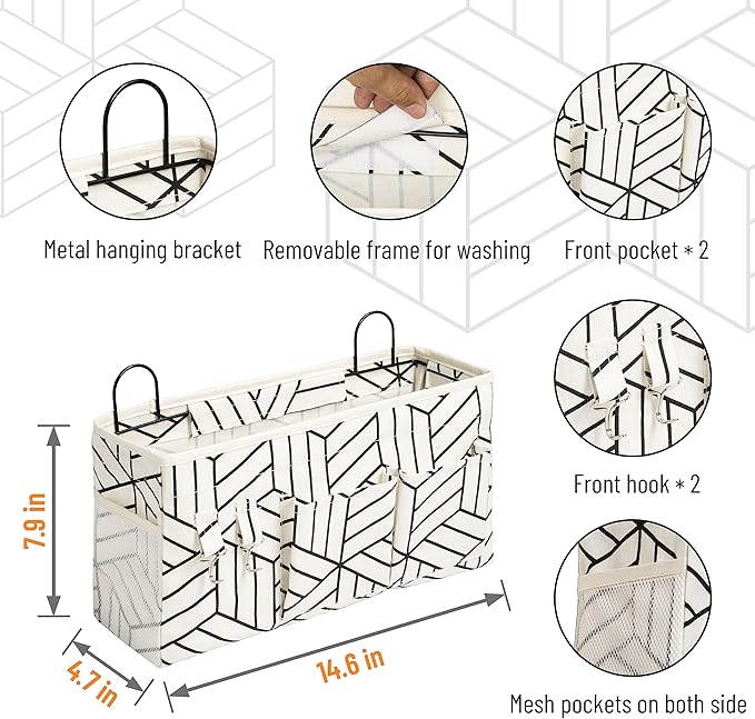 2pcs Large Wall Hanging Storage Bag, Door Closet Linen Fabric Pockets Organizer - Image 2