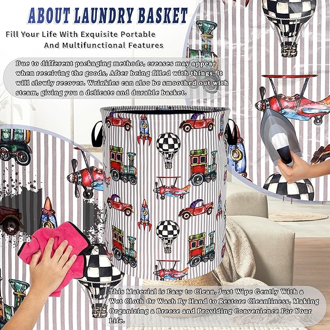 Personalize Cars Printed Laundry Basket Oxford Cloth Foldable Funny Laundry - Image 8