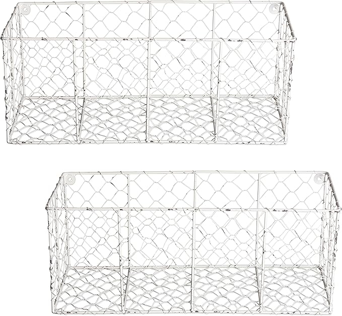 DII Chicken Wire Collection Farmhouse Vintage Wall Baskets, Medium Basket by DII