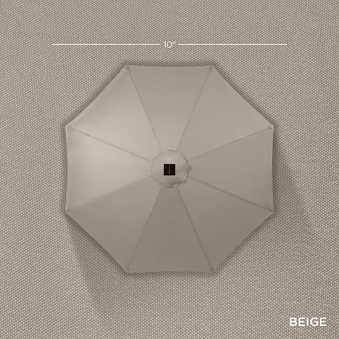 Best Choice Products 10ft Solar Polyester LED Lighted Patio Umbrella w/Tilt Adjustment and UV-Resistant Fabric - Image 4