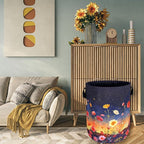 Colorful Flowers At Night Laundry Basket Floral Foldable Funny Laundry Hamper - Image 7