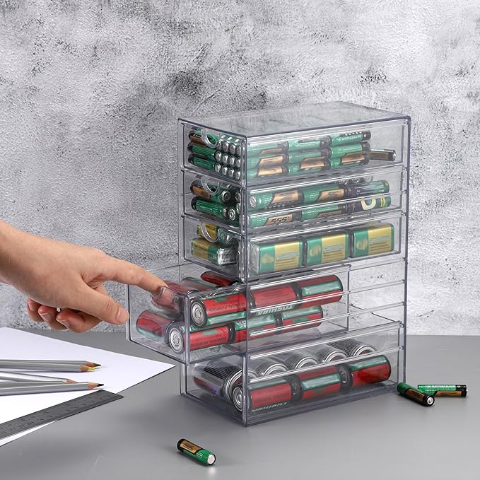 BTSKY Clear Plastic Battery Storage Organizer - Image 2