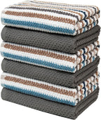 Premium Kitchen Towels | Large Cotton Kitchen Hand Towels | Popcorn Striped - Image 4