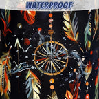 Boho Feather Printed Laundry Basket Foldable Oxford Cloth Colorful Laundry - Image 4