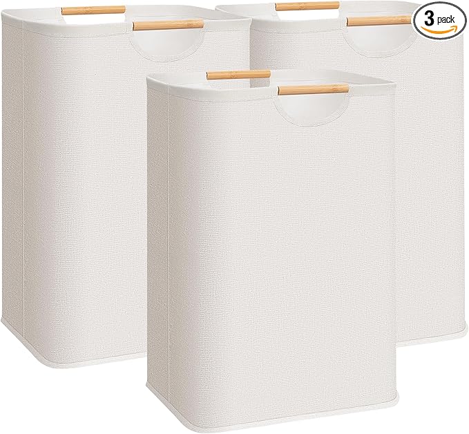 STORAGE MANIAC 3-Pack Large Laundry Hamper, 80L Collapsible Laundry Basket by STORAGEMANIAC