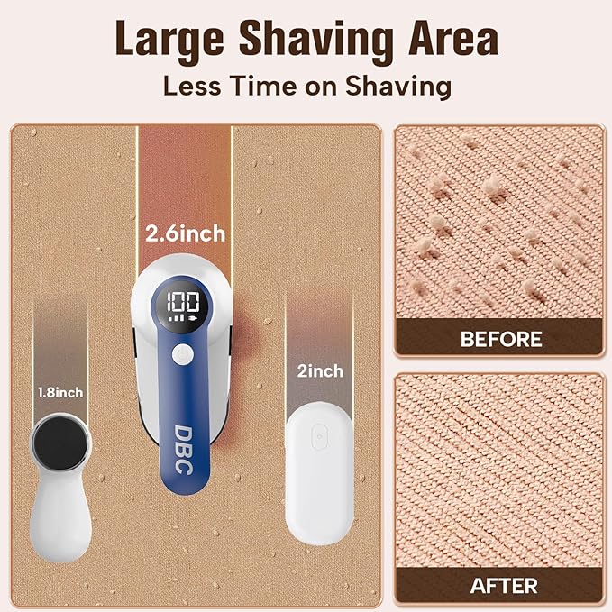DBC Fabric Shaver with 15000r/Min Powerful Motor, LED Display, 6-Leaf Blades - Image 5