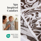 Modern Threads Trefoil Filigree 6-Piece 100% Cotton Towel Set – Reversible Yarn - Image 4