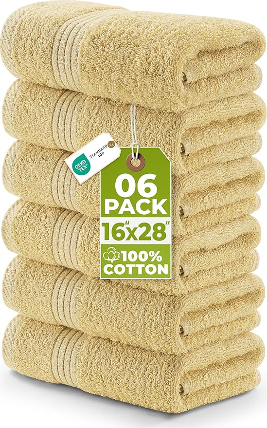Utopia Towels 6 Piece Premium Hand Towels Set, 16 by 28 inches, 100% Ring Spun by UTOPIATOWELS