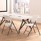Amazon Basics Portable Folding Plastic Chair with Back Support, Easy to Fold and Store, 350-Pound Capacity, White, 2-Pack - Image 6