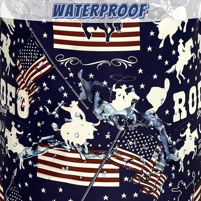 Western Cowboy Laundry Hamper Foldable Oxford Cloth American Flag Laundry Basket - Image 4