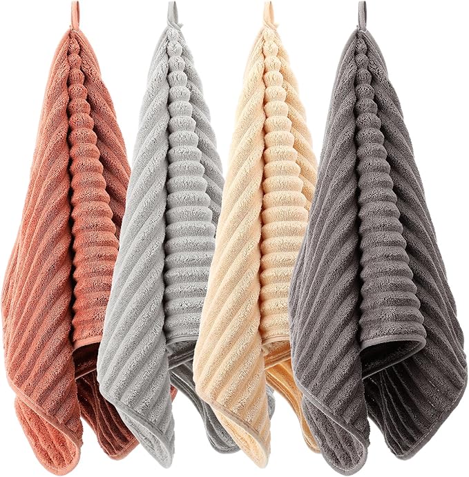 4 Pcs Hand Towel for Bathroom 14 x 30 Inch Neutral Microfiber Quick Dry - Image 7