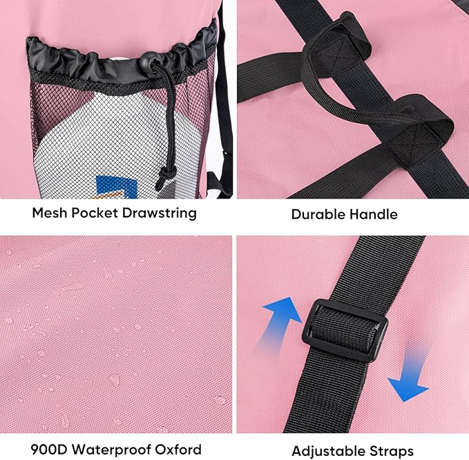 BALEINE 2PK 120L Laundry Bag Backpack, 900D Oxford Fabric Large Travel Laundry - Image 5