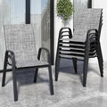 Patio Chairs Set of 6, Stackable Outdoor Dining Chairs for All Weather Textilene Fabric & Metal Frame, Outdoor Chairs Set for Backyard Deck Garden by Vimstora