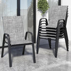 Patio Chairs Set of 6, Stackable Outdoor Dining Chairs for All Weather Textilene Fabric & Metal Frame, Outdoor Chairs Set for Backyard Deck Garden by Vimstora