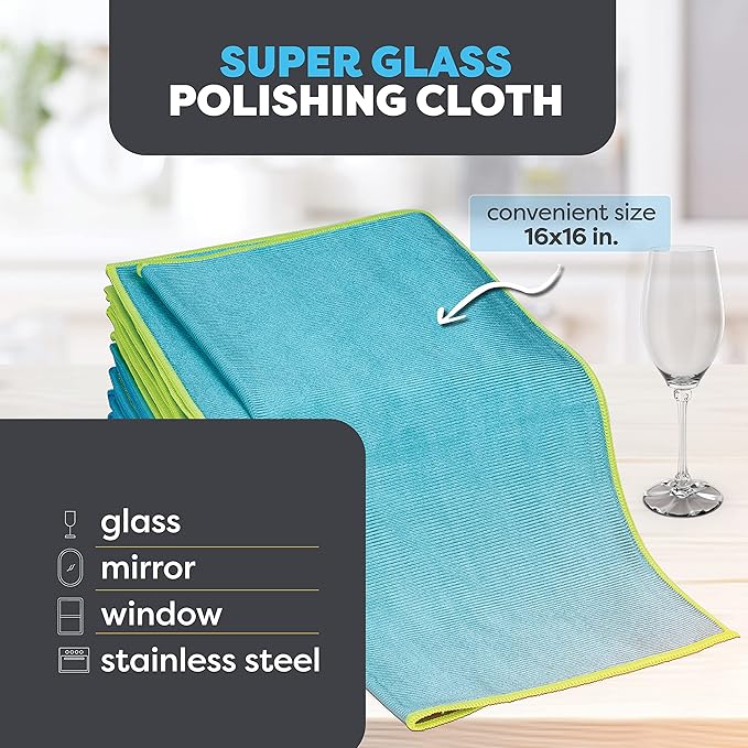 SCRUBIT Microfiber Cloths for Glass – Lint Free Window Cleaning Cloth for - Image 6