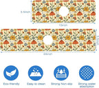 Abstract 70s Mushroom Floral Sink Faucet Absorbing Mat Sink Splash Guard Faucet - Image 3