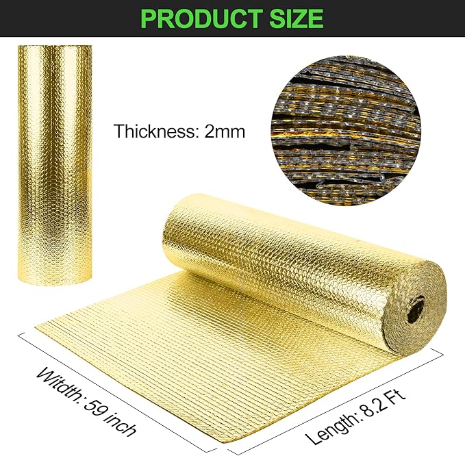 Reflective Insulation Roll 59inch x 8.2Ft Double Bubble Reflective Aluminum - Image 3